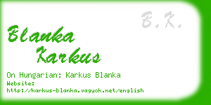 blanka karkus business card